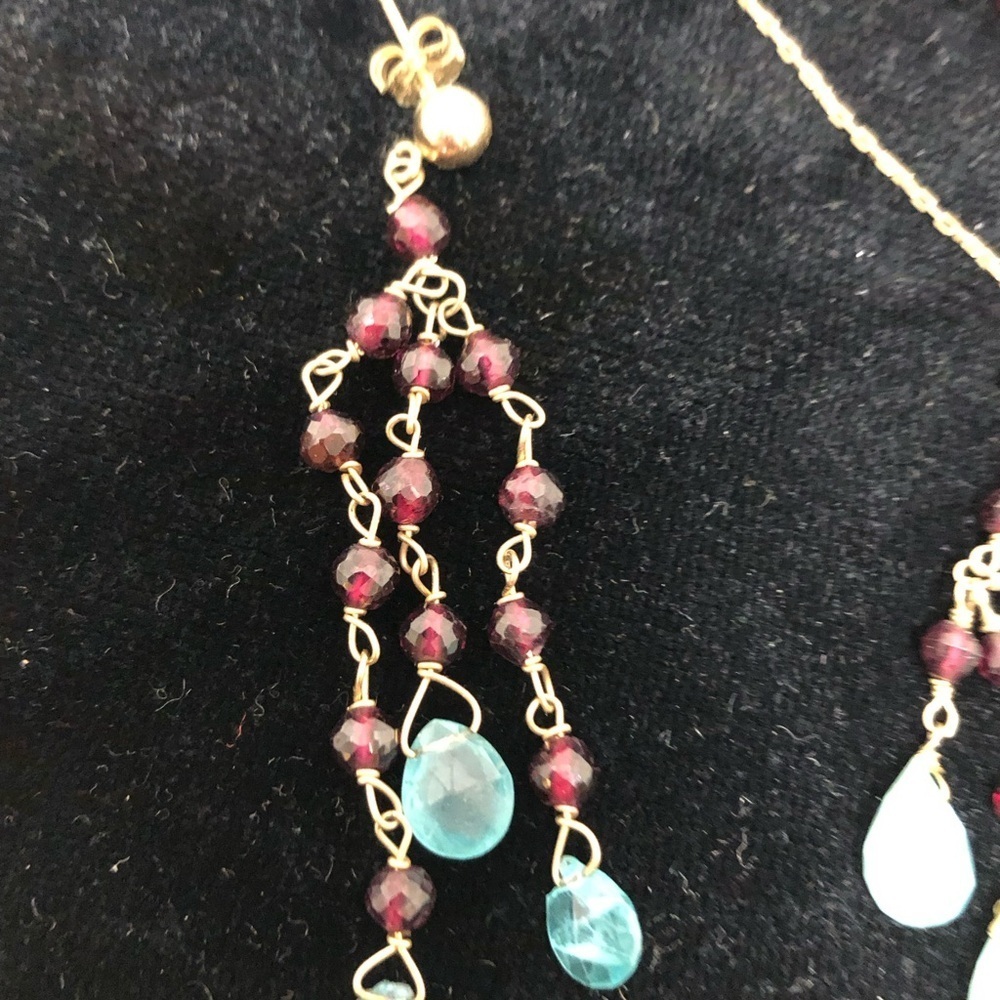 Semi precious stones hand made Wendy Mink necklace & earrings - Picture 6 of 15